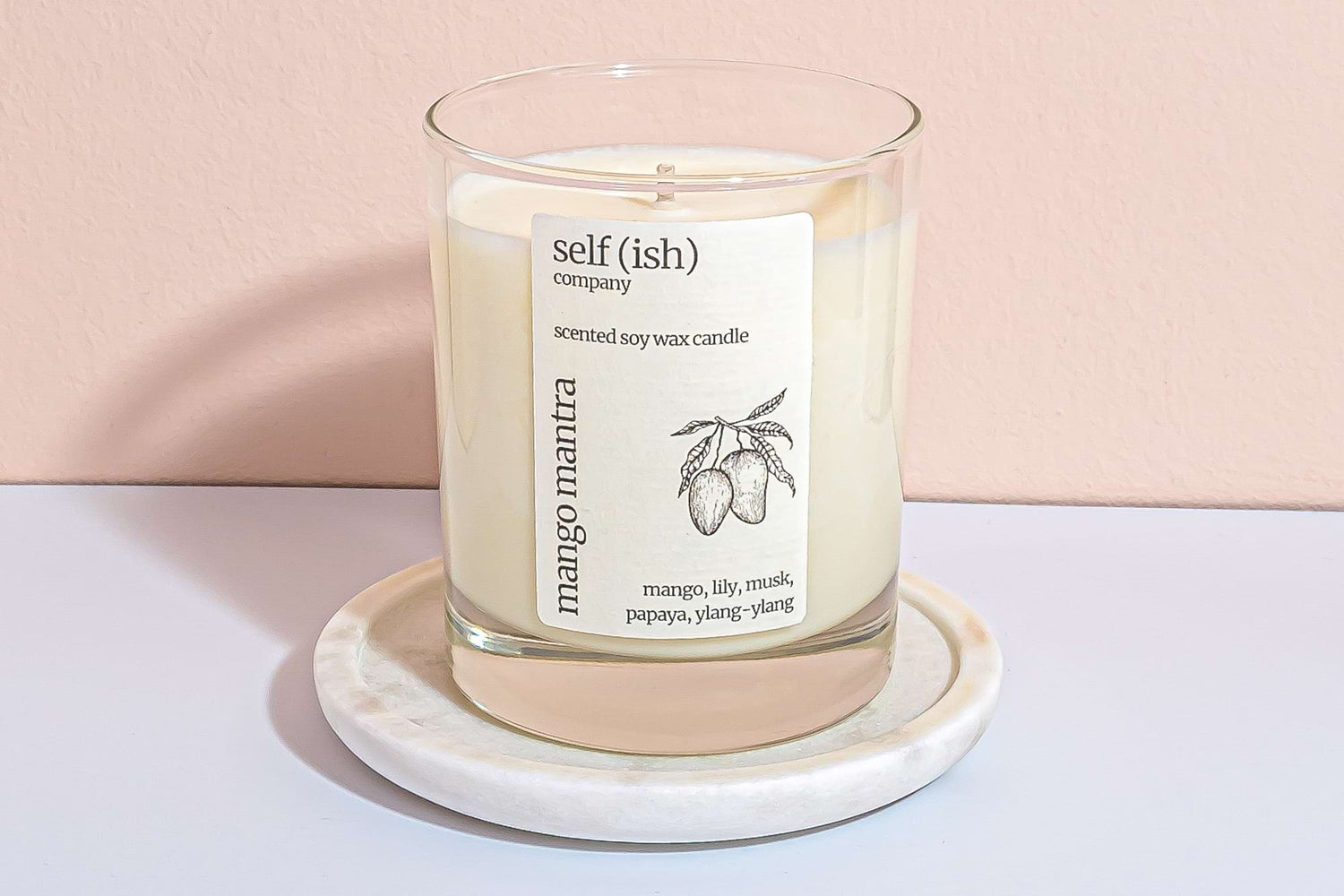 Mango Soy Wax Candle handmade in the UK by Self (ish) Company