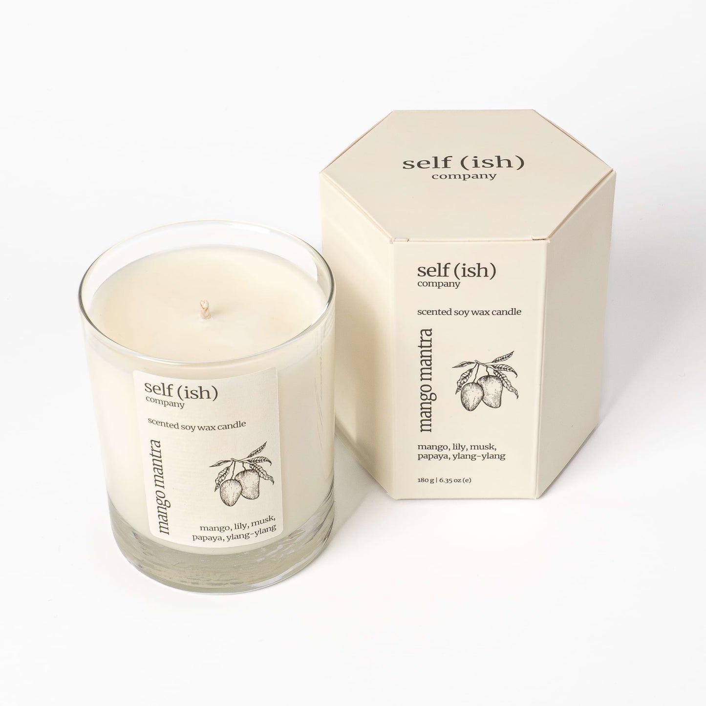mango soy wax candle with gift packaging for sale in the UK, 100% natural luxury soy candle to buy online from the best candle company in England, paraffin free candle, artisan candle