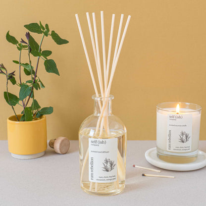rum reed diffuser and rum scented candle